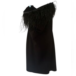 Urban Outfitters Black Feathered Mini Dress small tube tube strapless